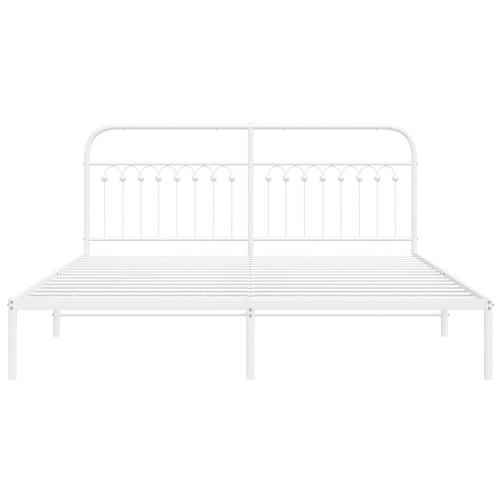 sengeramme med sengegavl 183x213 cm metal hvid