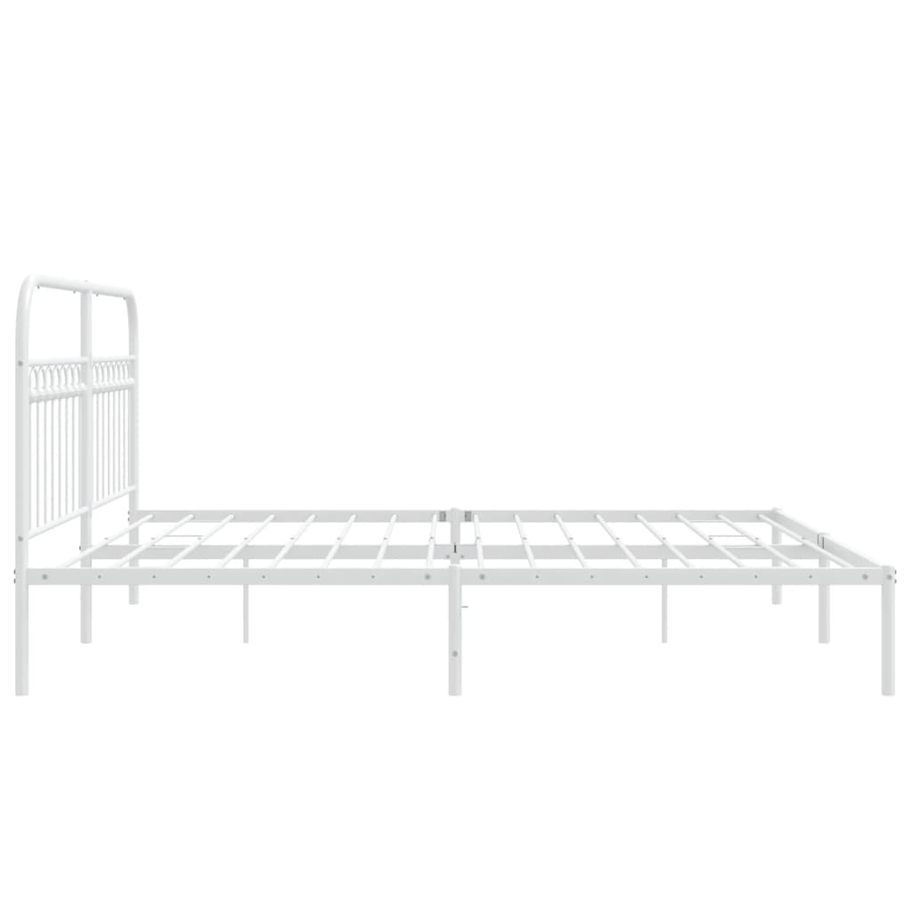 sengeramme med sengegavl 183x213 cm metal hvid