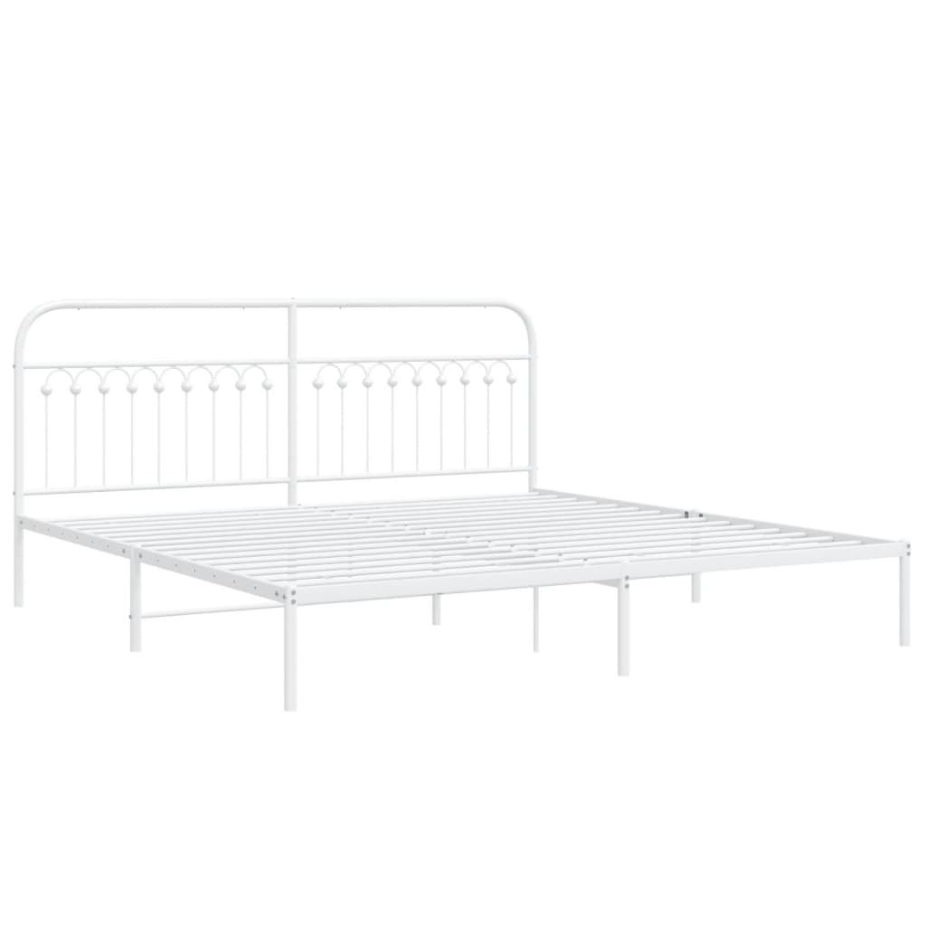 sengeramme med sengegavl 193x203 cm metal hvid