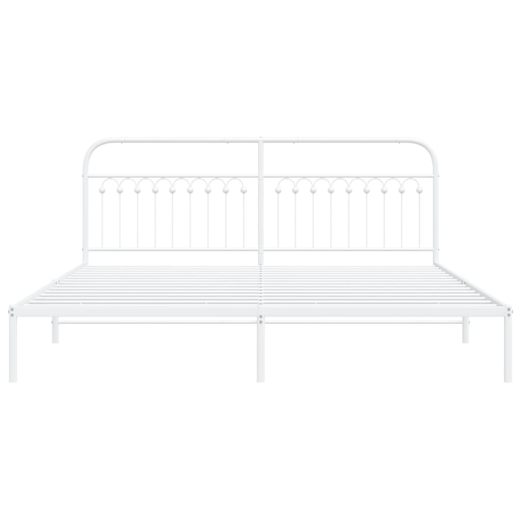 sengeramme med sengegavl 193x203 cm metal hvid
