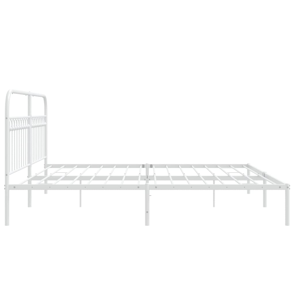 sengeramme med sengegavl 193x203 cm metal hvid