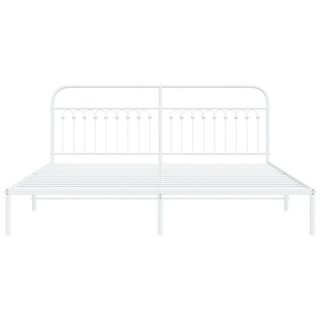 sengeramme med sengegavl 200x200 cm metal hvid