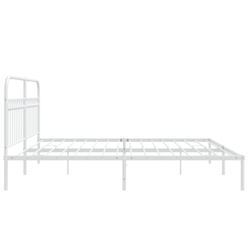 sengeramme med sengegavl 200x200 cm metal hvid