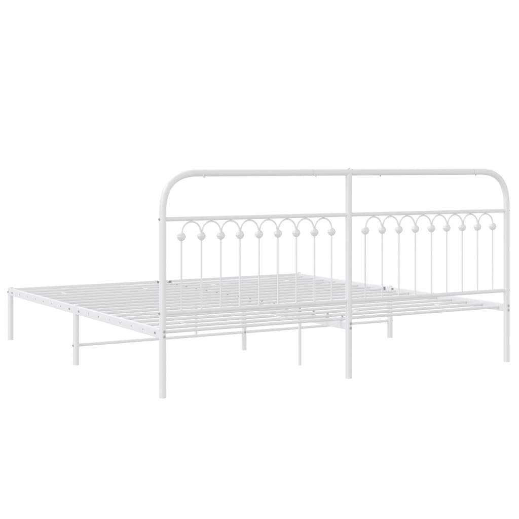 sengeramme med sengegavl 200x200 cm metal hvid