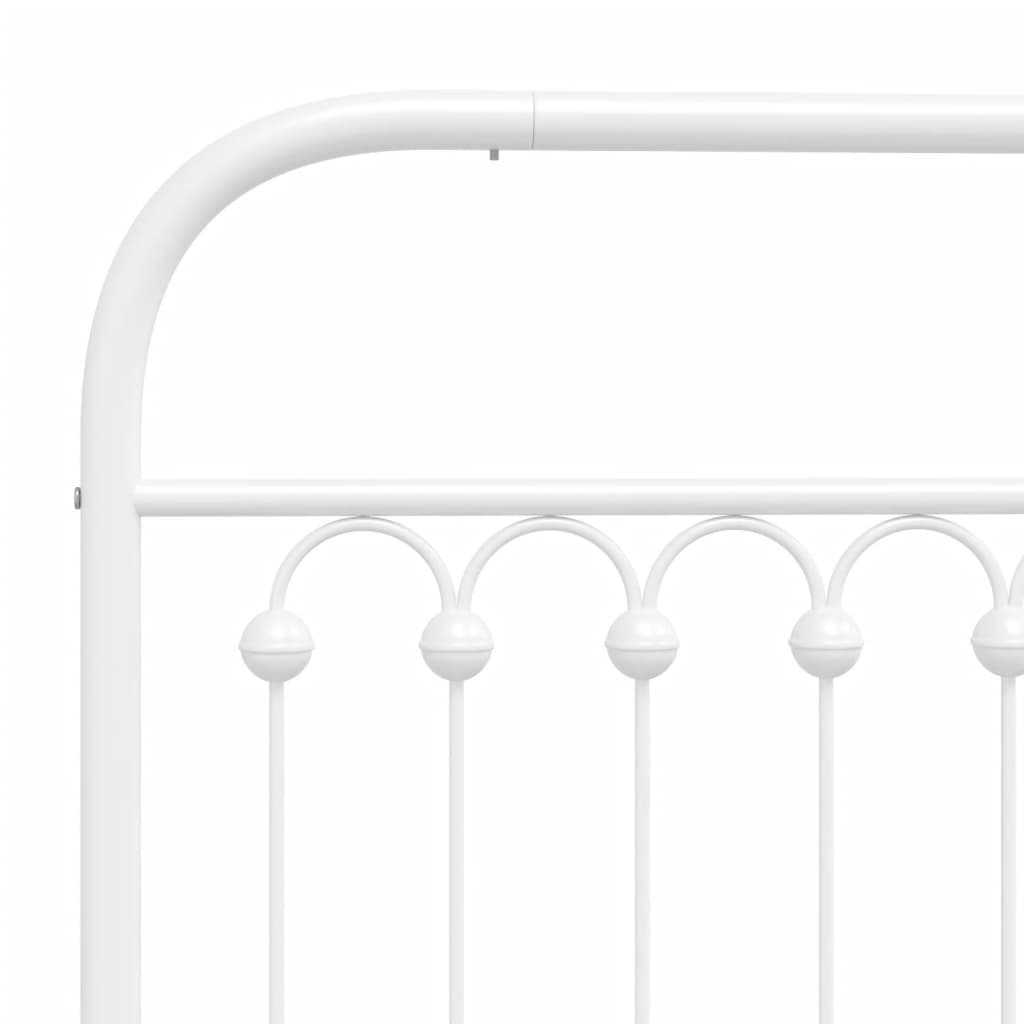 sengeramme med sengegavl 200x200 cm metal hvid