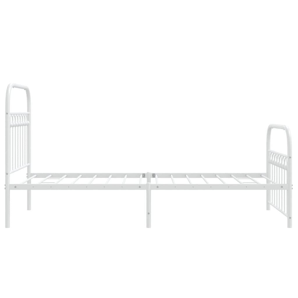 sengeramme med sengegavl og fodgærde 90x200 cm metal hvid