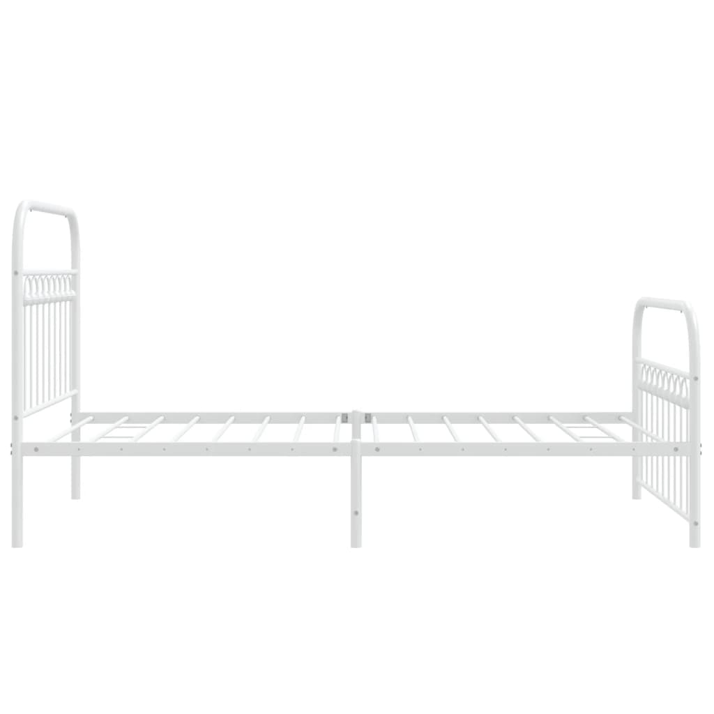 sengeramme med sengegavl og fodgærde 100x190 cm metal hvid