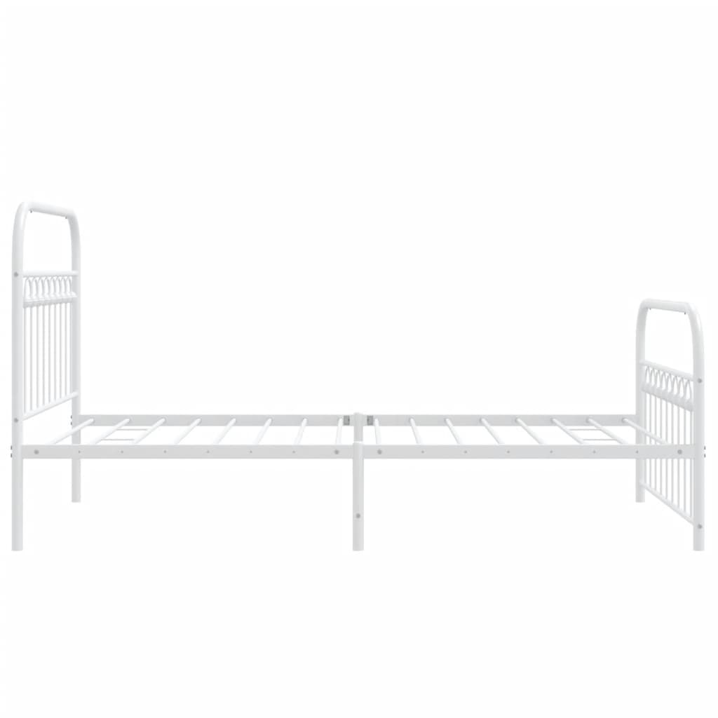 sengeramme med sengegavl og fodgærde 100x200 cm metal hvid