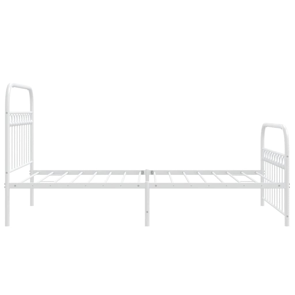 sengeramme med sengegavl og fodgærde 107x203 cm metal hvid