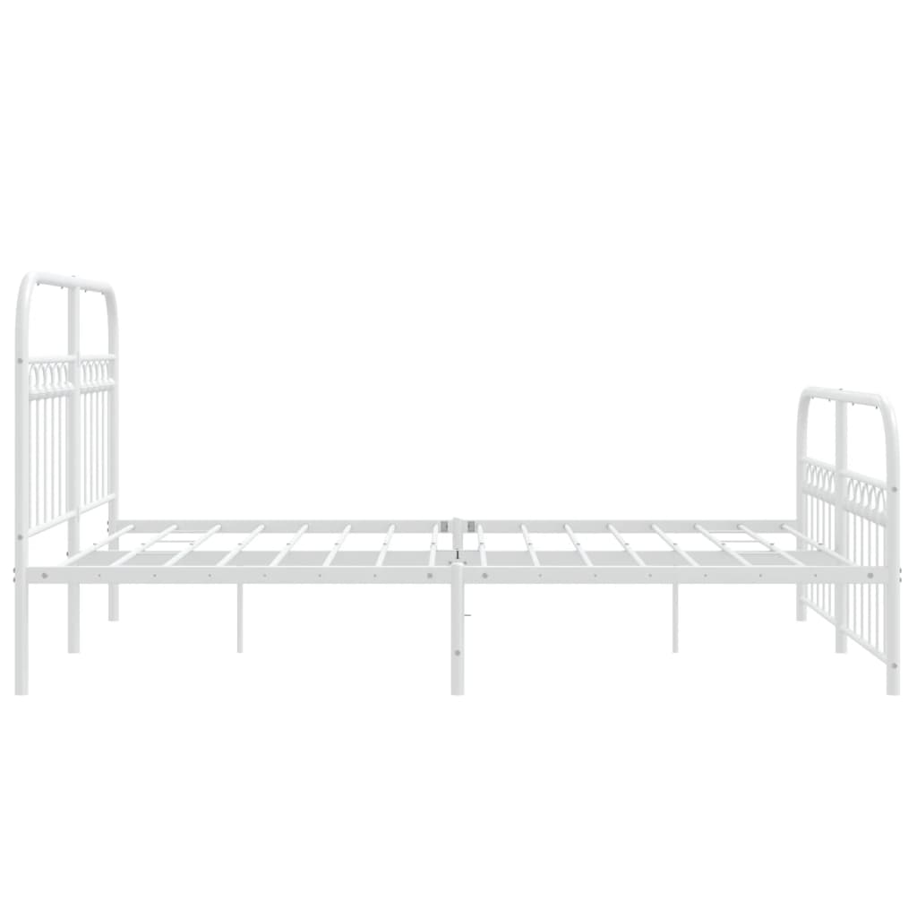 sengeramme med sengegavl og fodgærde 140x200 cm metal hvid
