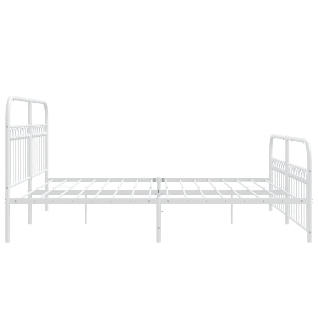 sengeramme med sengegavl og fodgærde 183x213 cm metal hvid