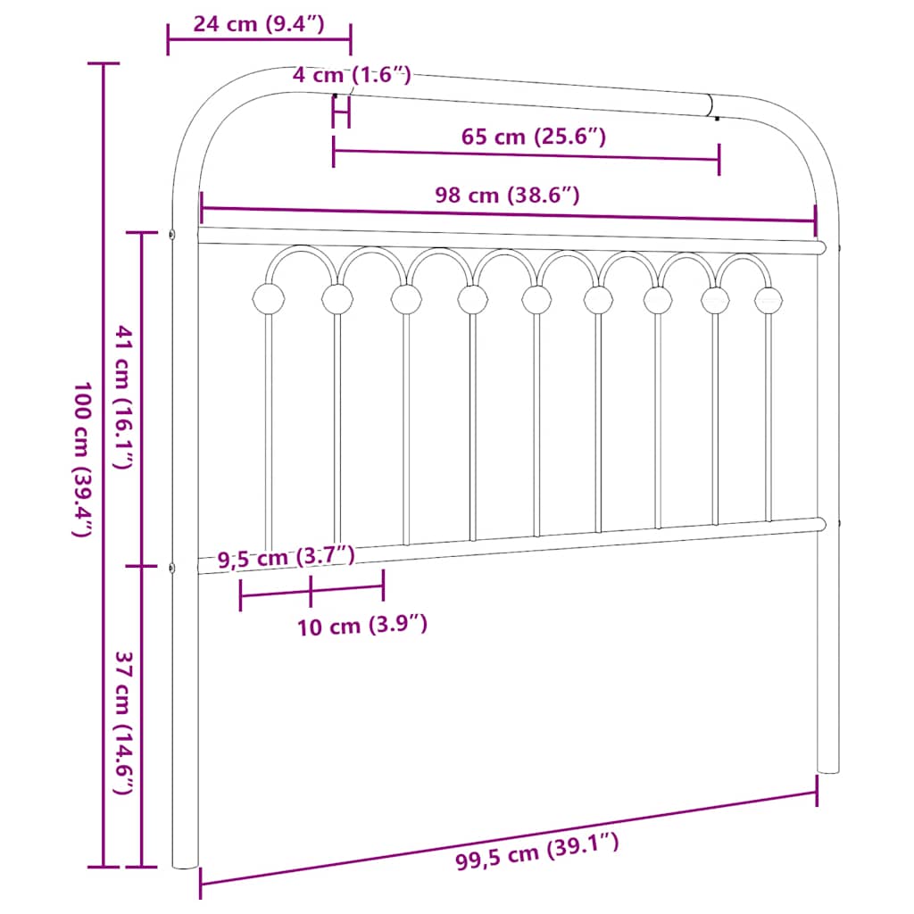 udskiftningsgavl 100 cm metal hvid