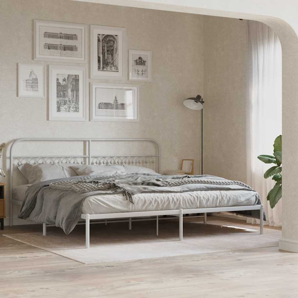 udskiftningsgavl 200 cm metal hvid