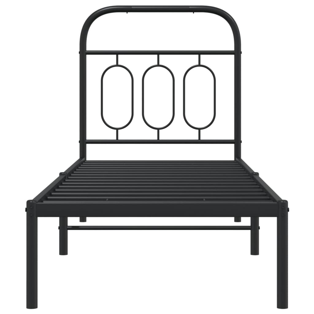 sengeramme med sengegavl 75x190 cm metal sort