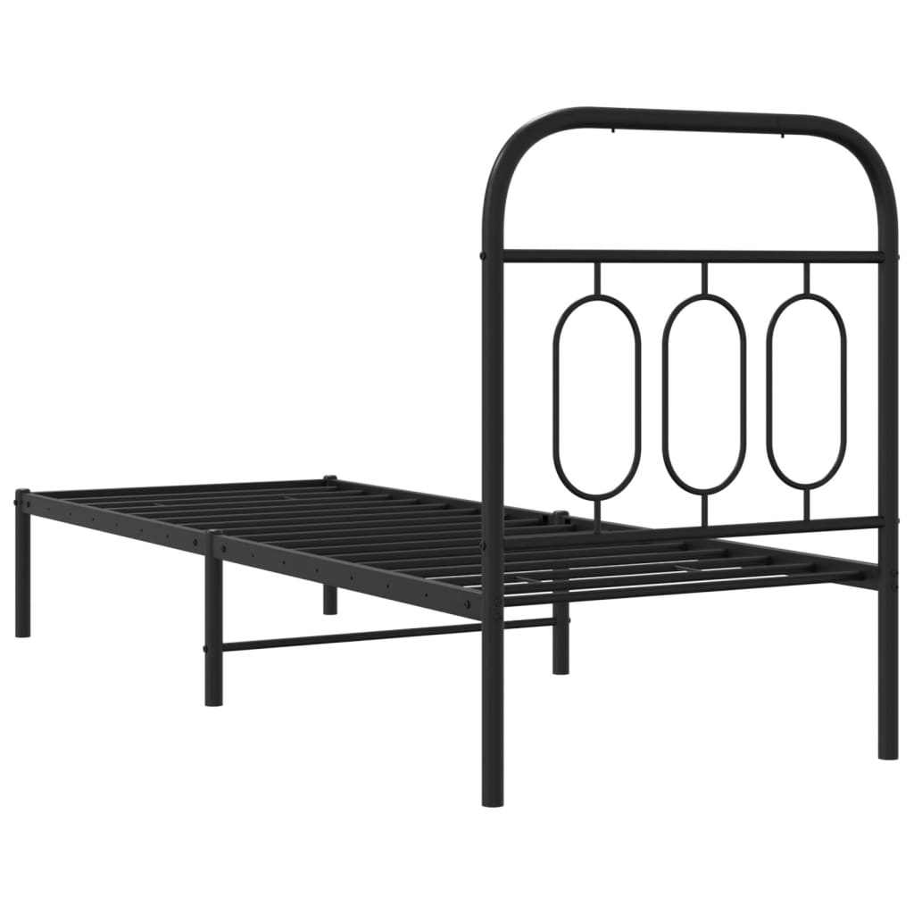 sengeramme med sengegavl 75x190 cm metal sort