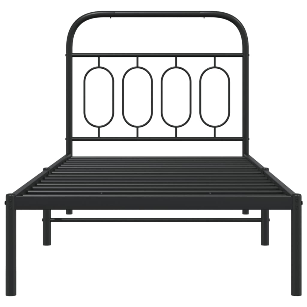 sengeramme med sengegavl 90x190 cm metal sort