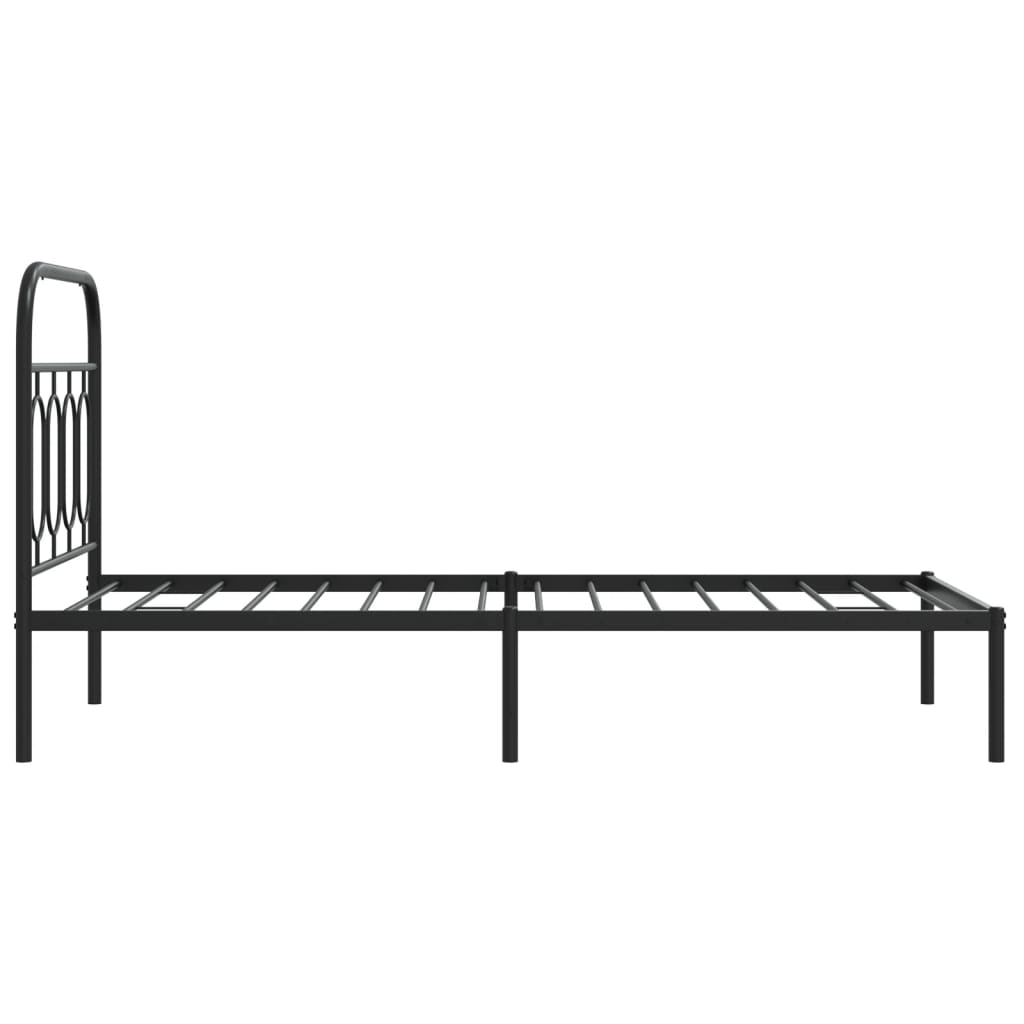 sengeramme med sengegavl 90x190 cm metal sort