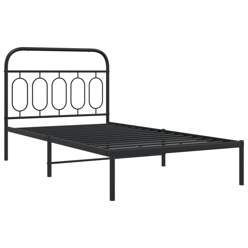 sengeramme med sengegavl 100x190 cm metal sort