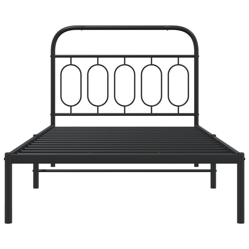 sengeramme med sengegavl 100x190 cm metal sort