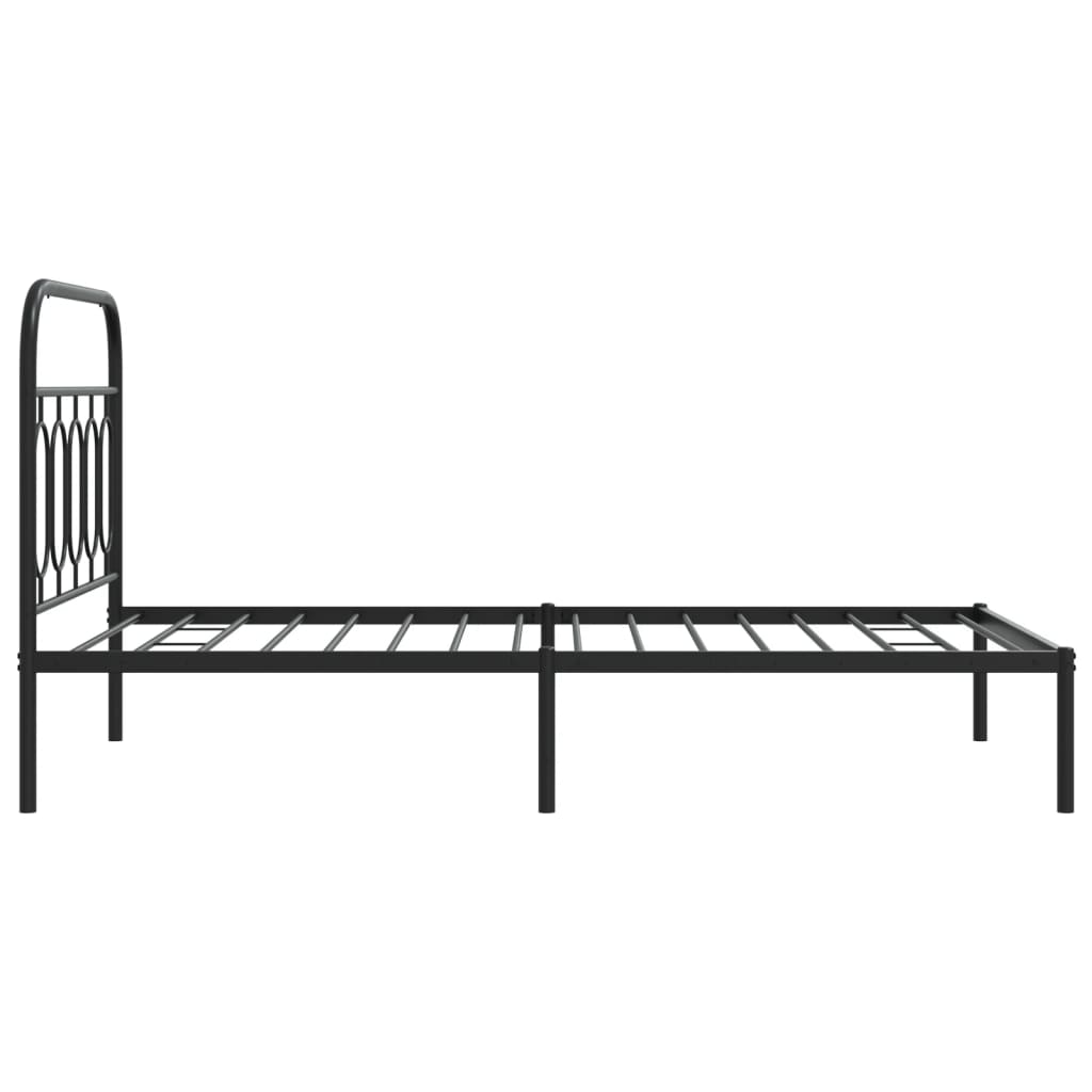 sengeramme med sengegavl 100x190 cm metal sort