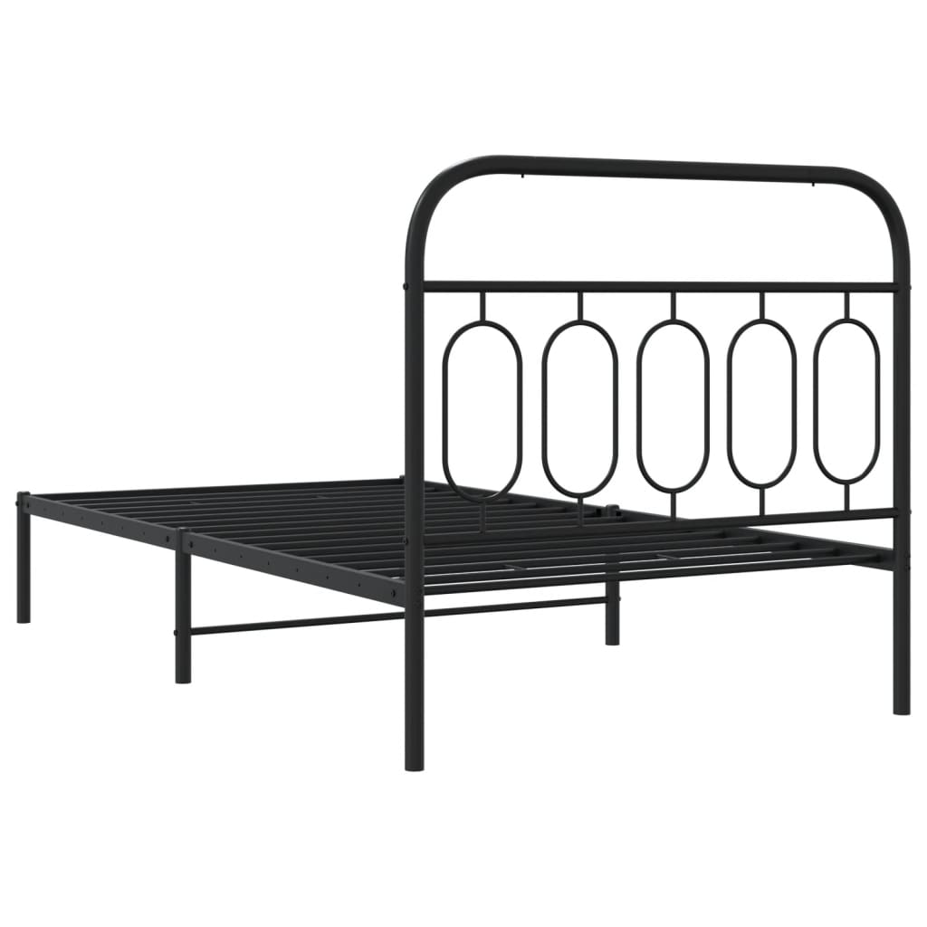 sengeramme med sengegavl 100x190 cm metal sort
