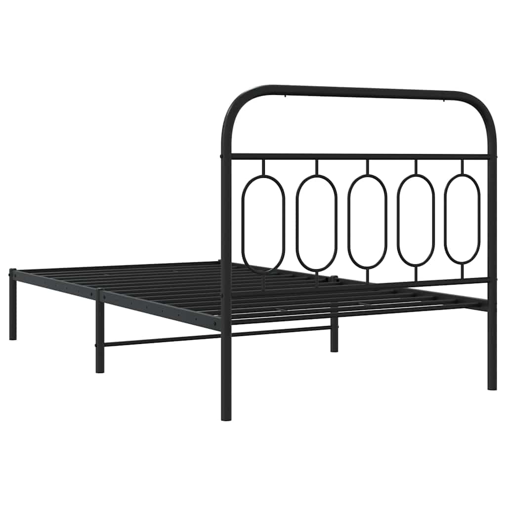sengeramme med sengegavl 107x203 cm metal sort