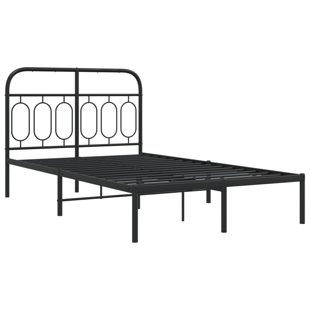 sengeramme med sengegavl 120x190 cm metal sort