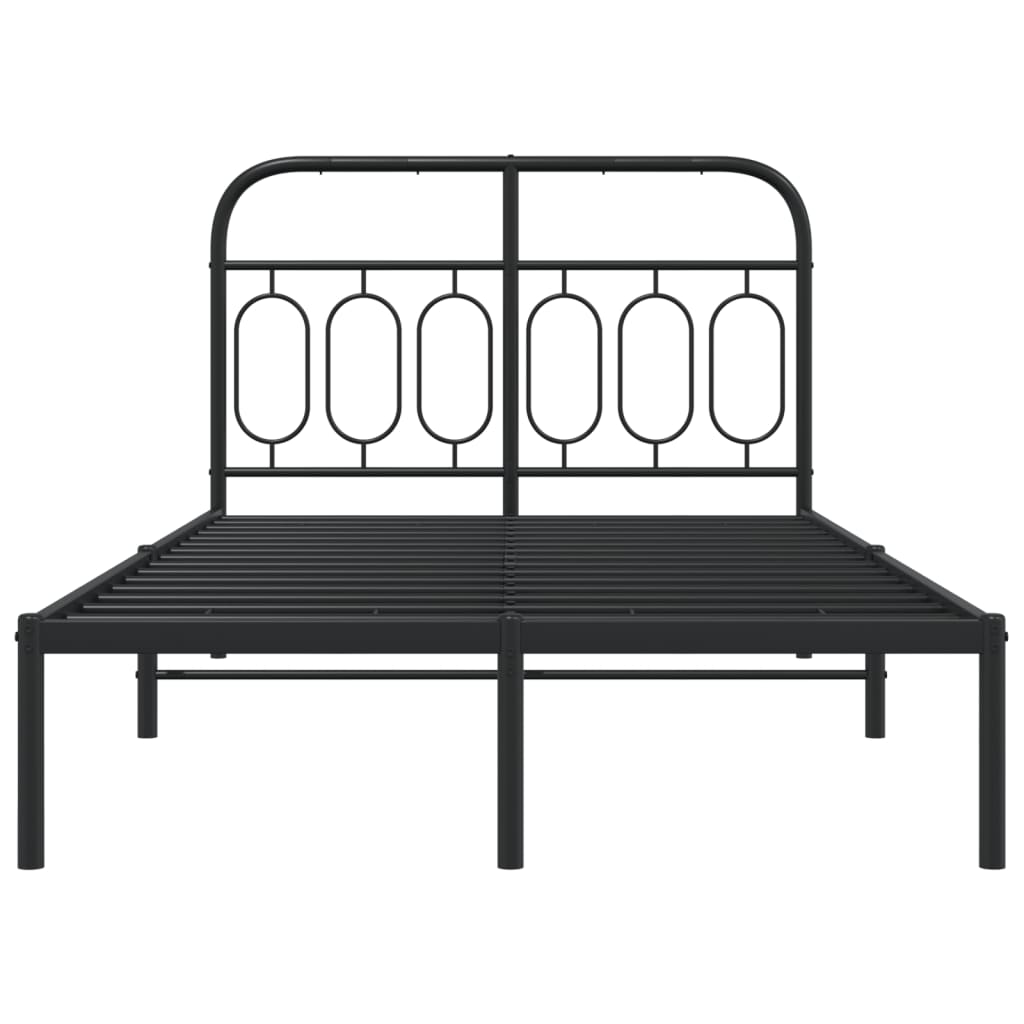 sengeramme med sengegavl 120x190 cm metal sort