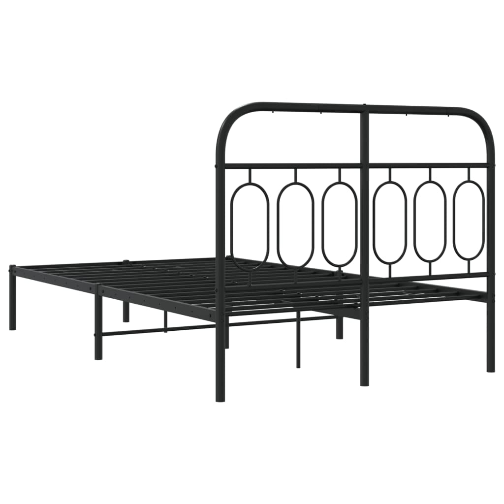 sengeramme med sengegavl 120x190 cm metal sort
