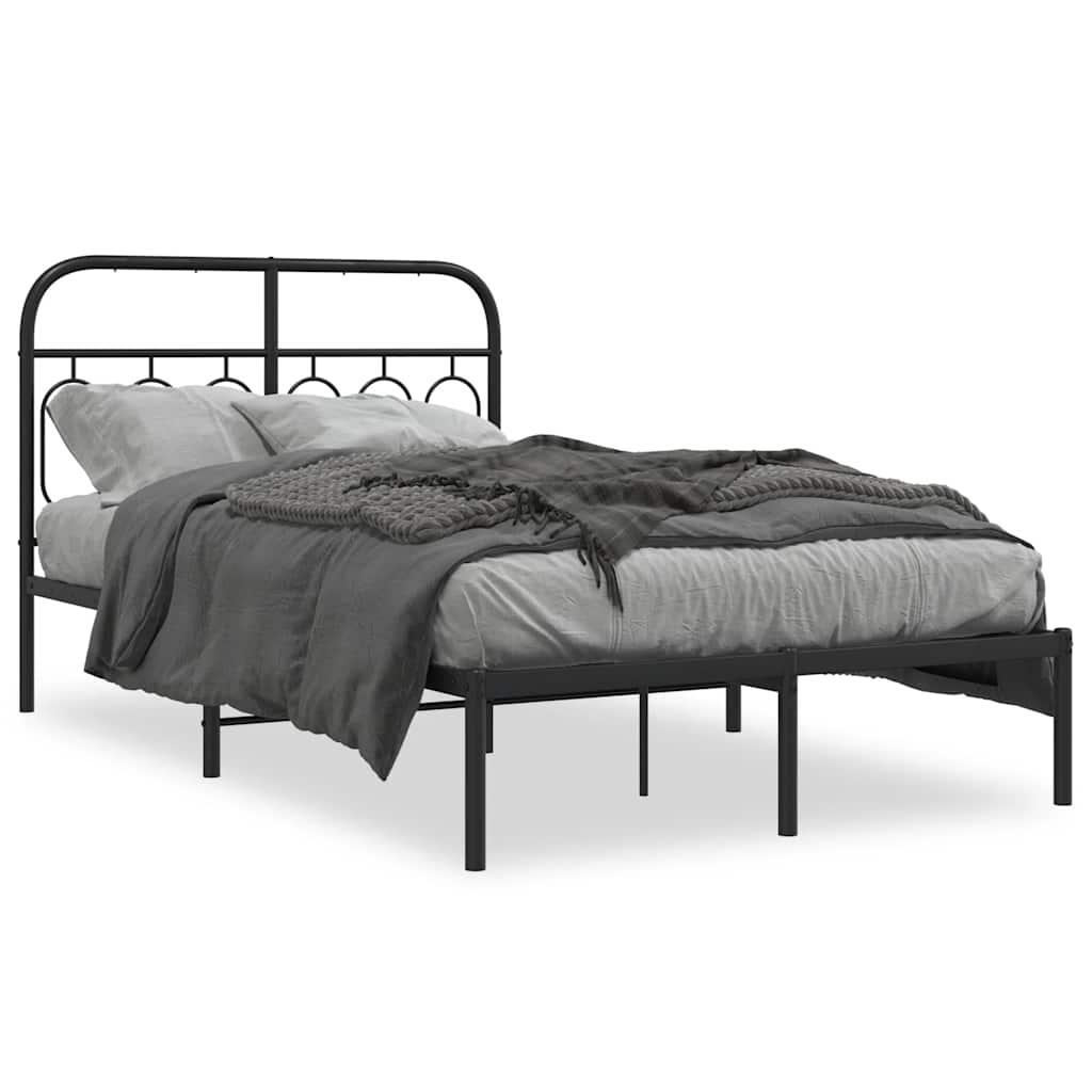 sengeramme med sengegavl 120x200 cm metal sort