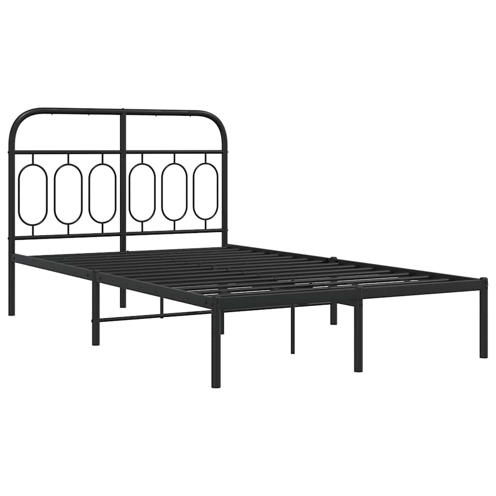sengeramme med sengegavl 120x200 cm metal sort
