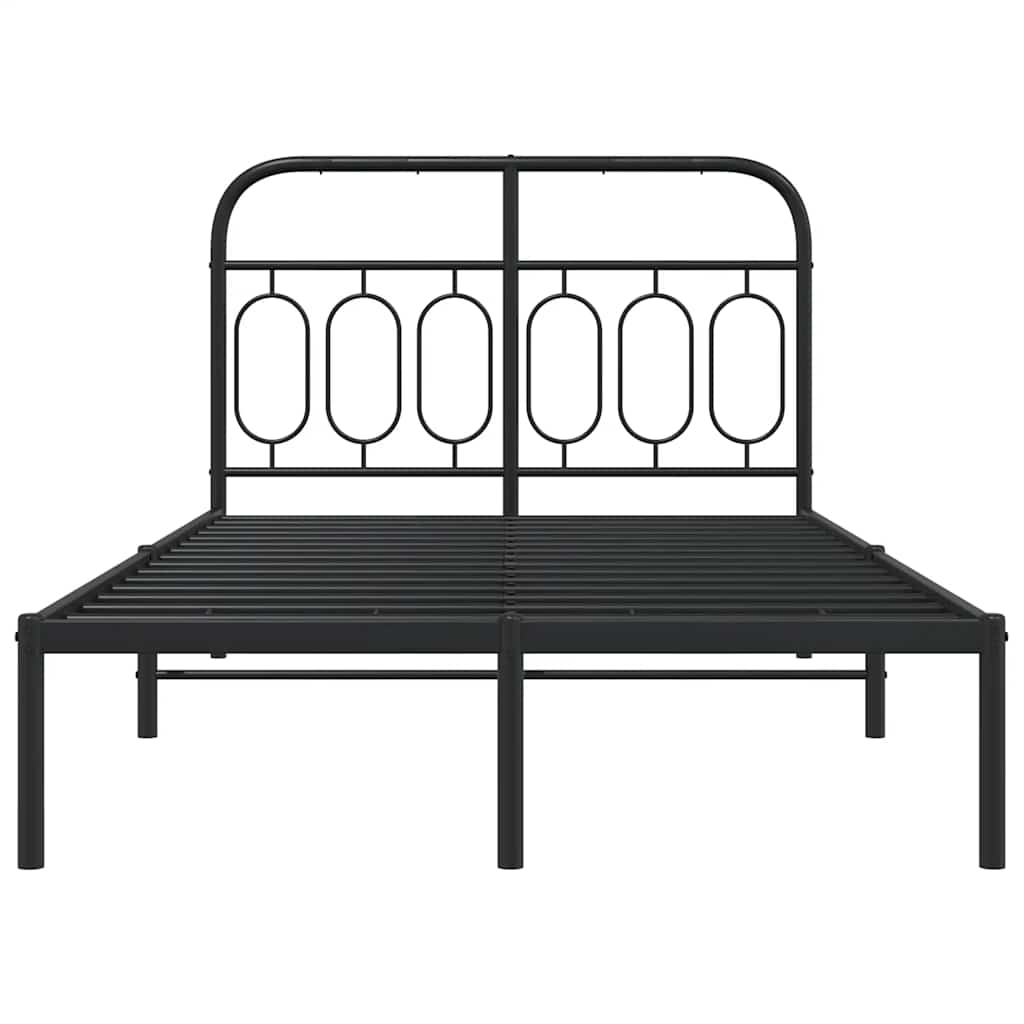 sengeramme med sengegavl 120x200 cm metal sort