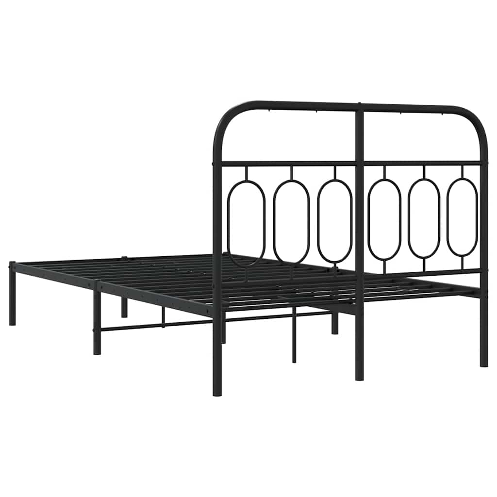sengeramme med sengegavl 120x200 cm metal sort