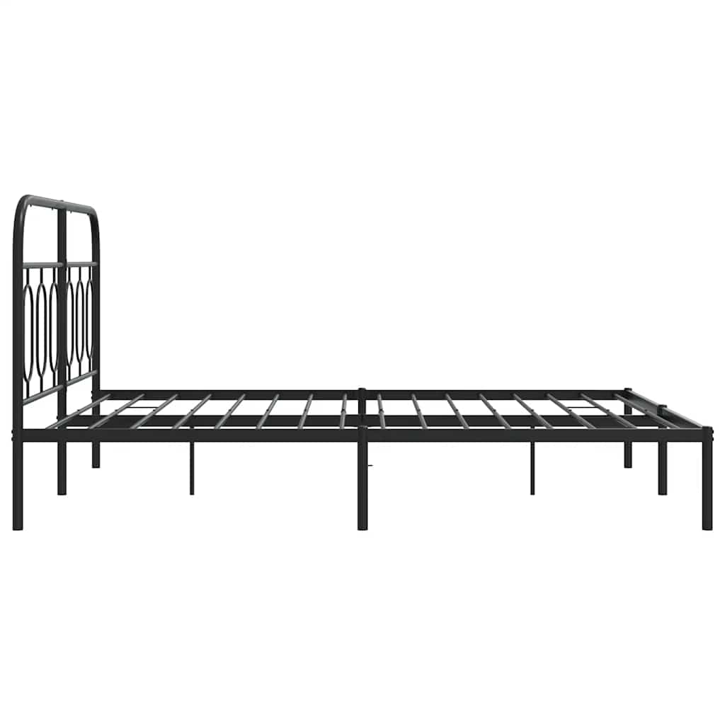 sengeramme med sengegavl 135x190 cm metal sort