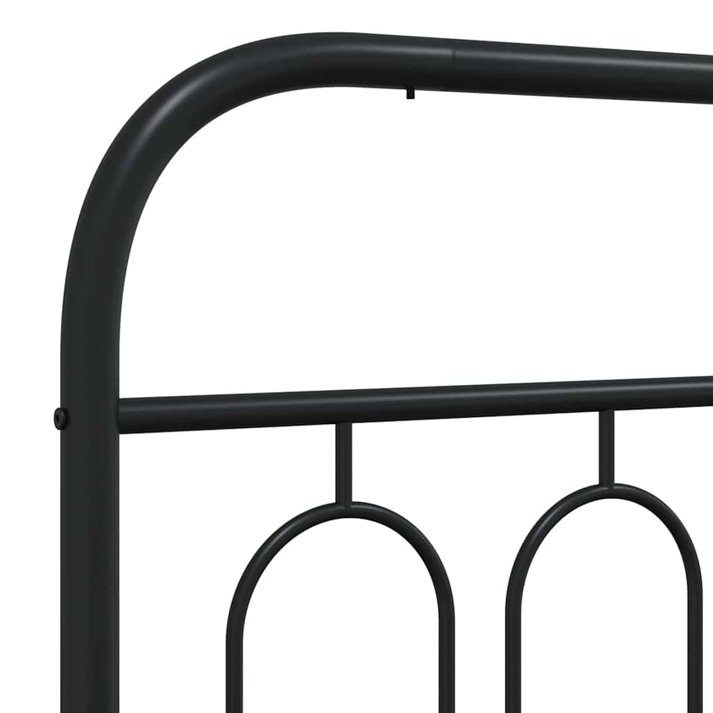 sengeramme med sengegavl 135x190 cm metal sort
