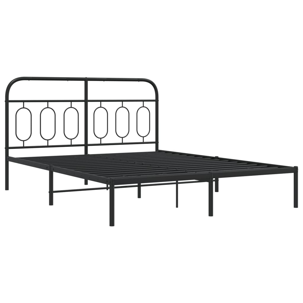 sengeramme med sengegavl 140x190 cm metal sort