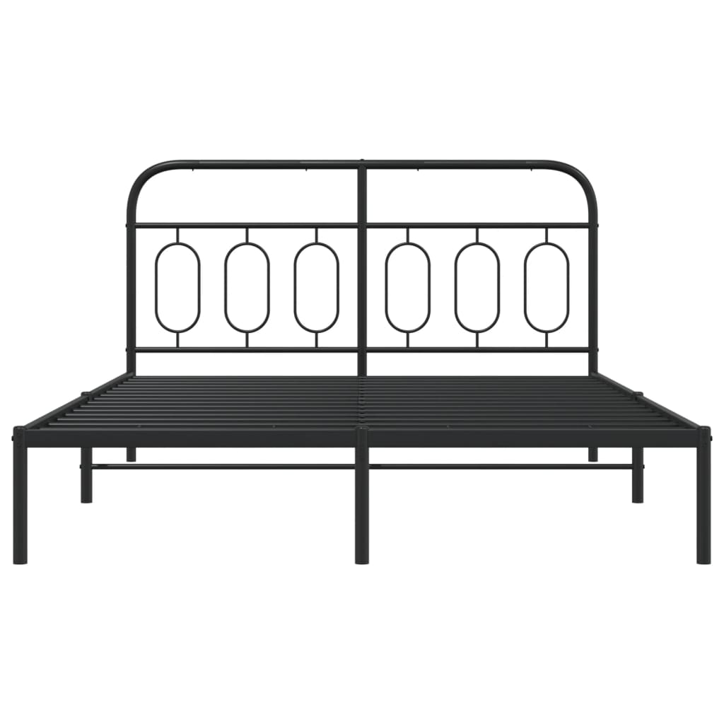 sengeramme med sengegavl 140x190 cm metal sort