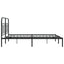 sengeramme med sengegavl 140x190 cm metal sort