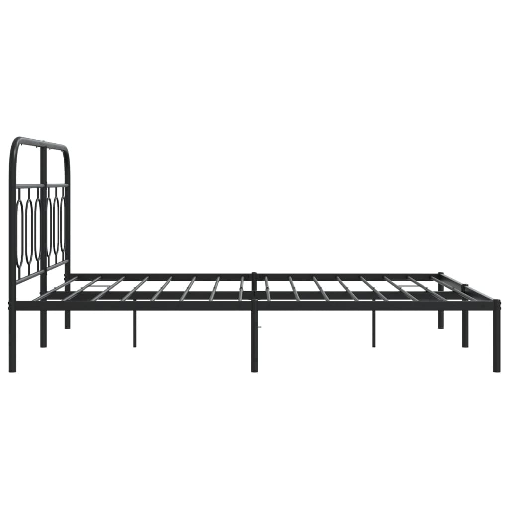 sengeramme med sengegavl 140x190 cm metal sort