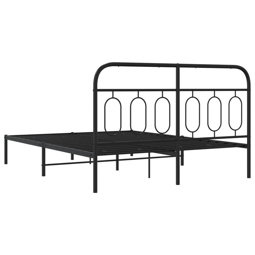 sengeramme med sengegavl 140x190 cm metal sort