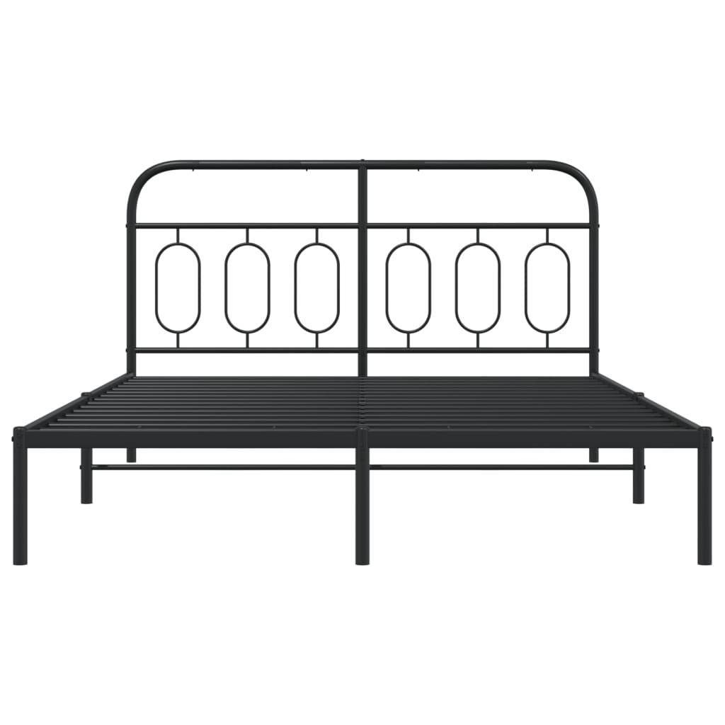 sengeramme med sengegavl 140x200 cm metal sort
