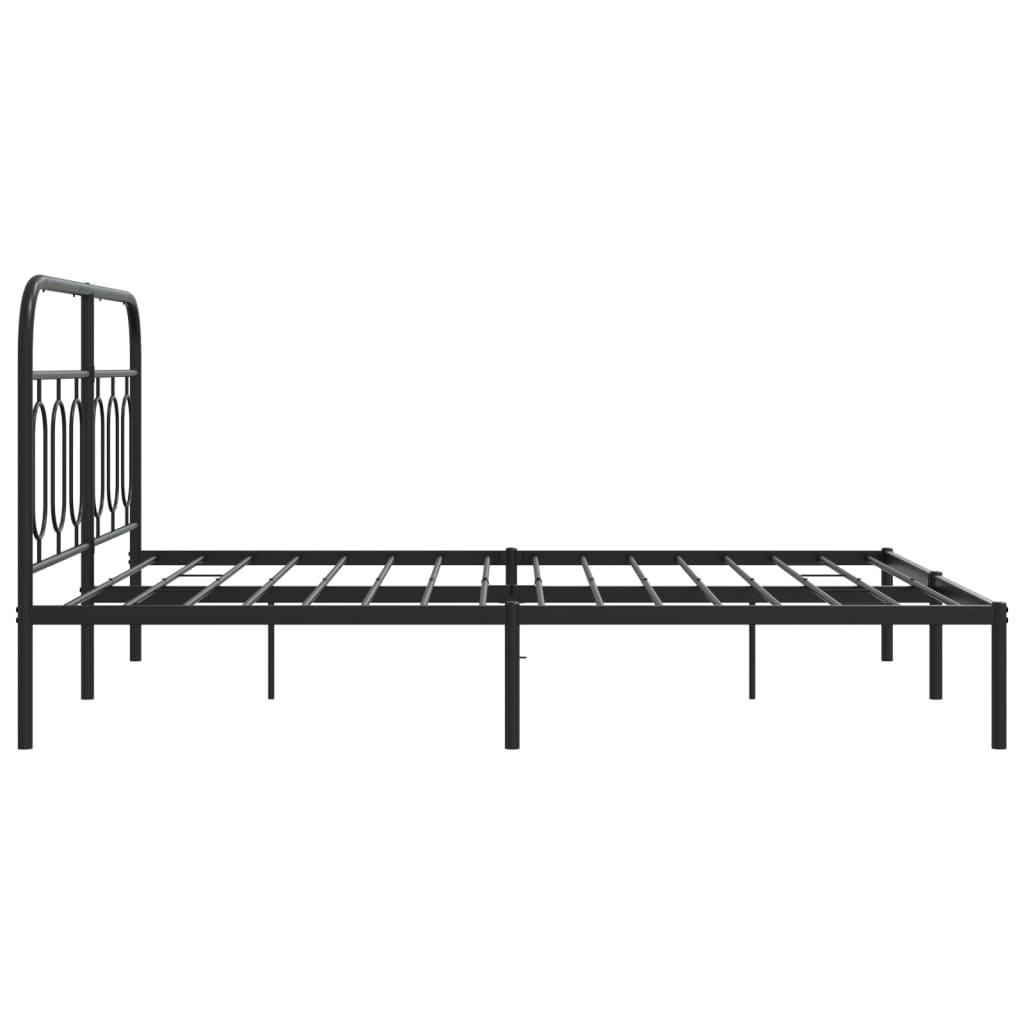sengeramme med sengegavl 140x200 cm metal sort
