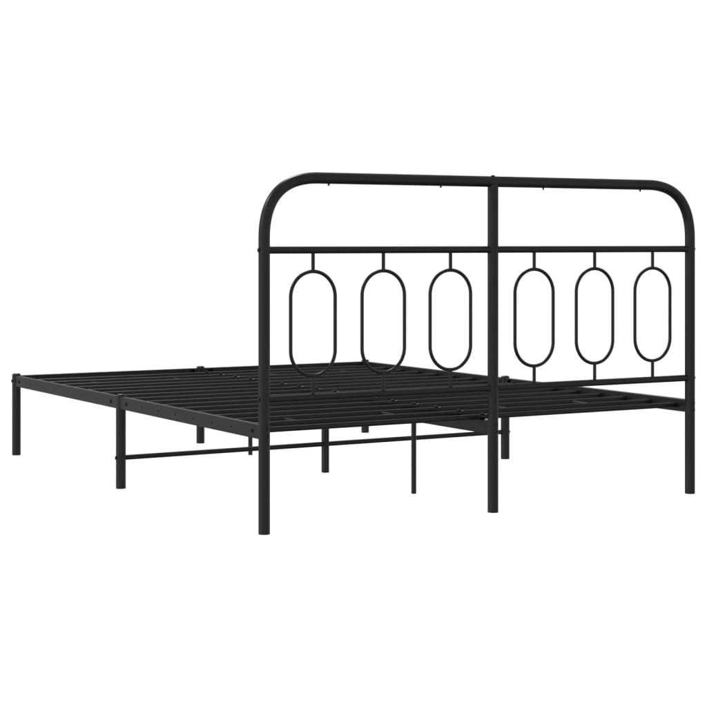 sengeramme med sengegavl 140x200 cm metal sort