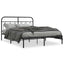 sengeramme med sengegavl 150x200 cm metal sort