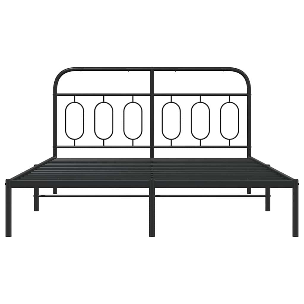 sengeramme med sengegavl 150x200 cm metal sort