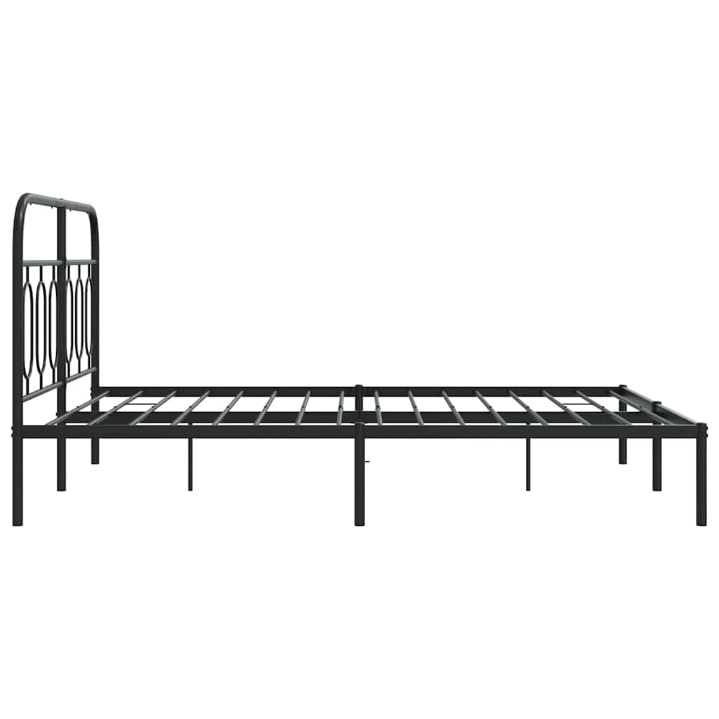 sengeramme med sengegavl 150x200 cm metal sort