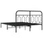 sengeramme med sengegavl 150x200 cm metal sort