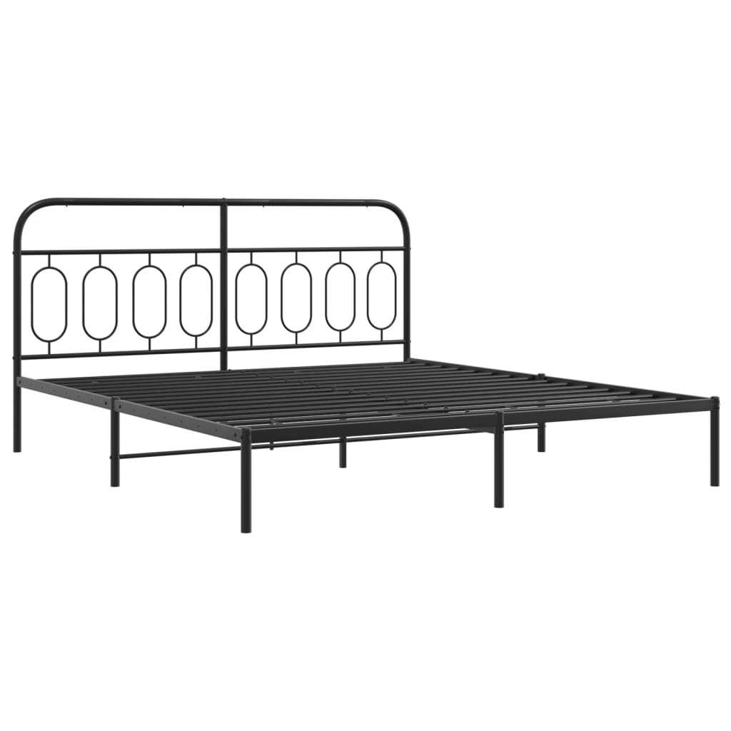 sengeramme med sengegavl 183x213 cm metal sort
