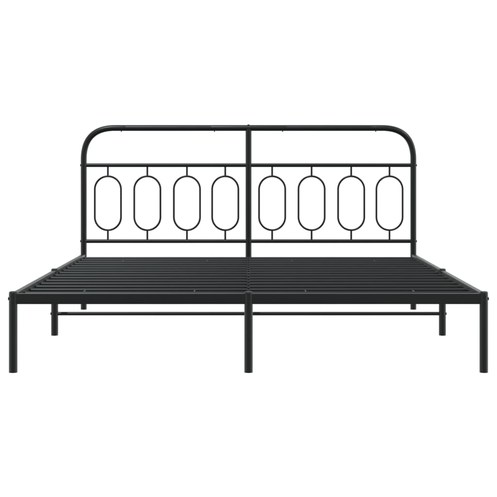 sengeramme med sengegavl 183x213 cm metal sort