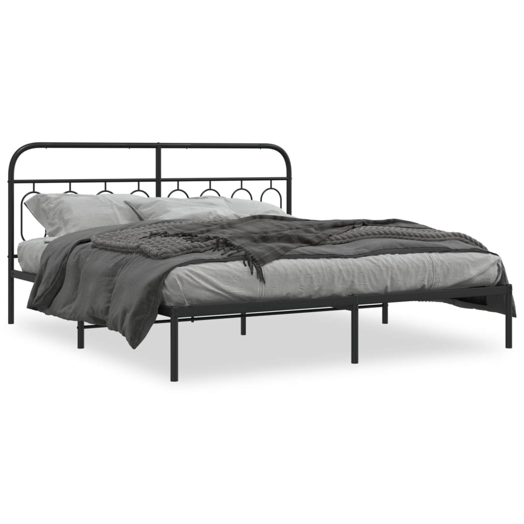sengeramme med sengegavl 193x203 cm metal sort